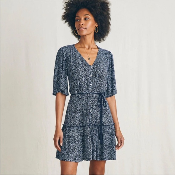 Faherty Orinda Floral Short Sleeve Mini Dress - Picture 7 of 8